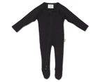 Babyushka Organic Basics Long Sleve Zip Jumpsuit Black