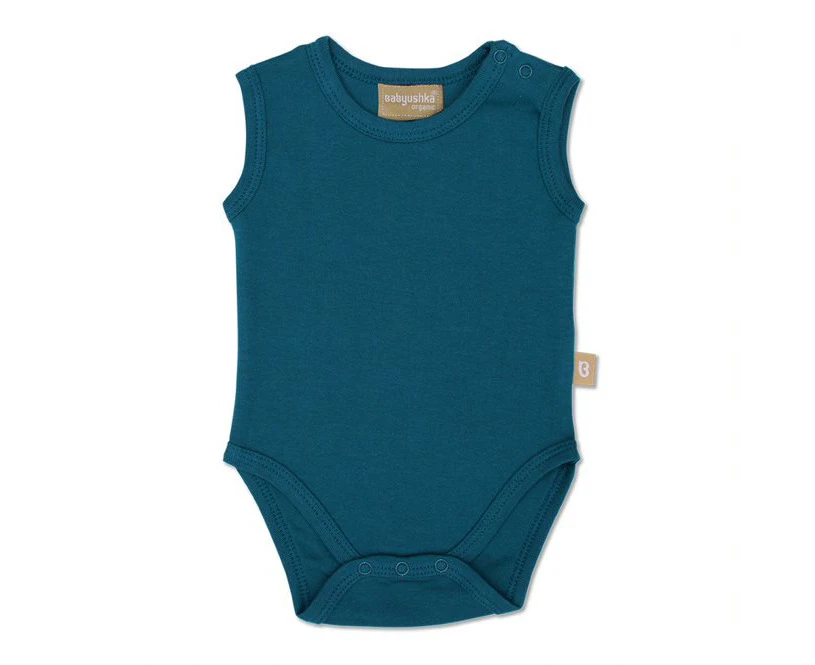 Babyushka Organic Basics  S/L Onesie Blue