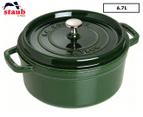 Staub 28cm/6.7L Cast Iron Round Cocotte Pot w/Lid Induction Cookware Basil Green