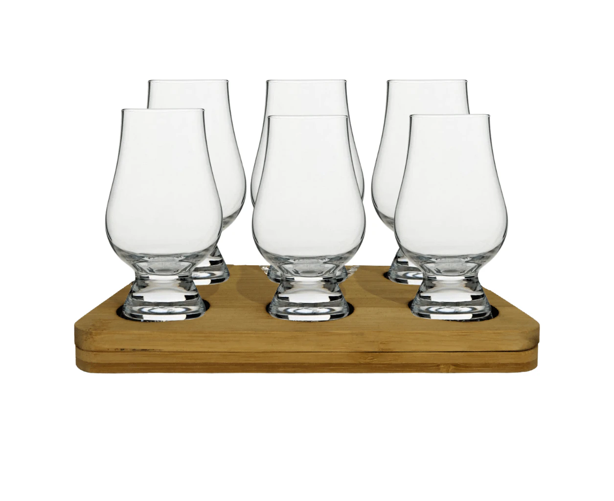 The Original Glencairn Whisky Glass - 6 Pack Tasting Gift Set includes Wooden Presentation Stand