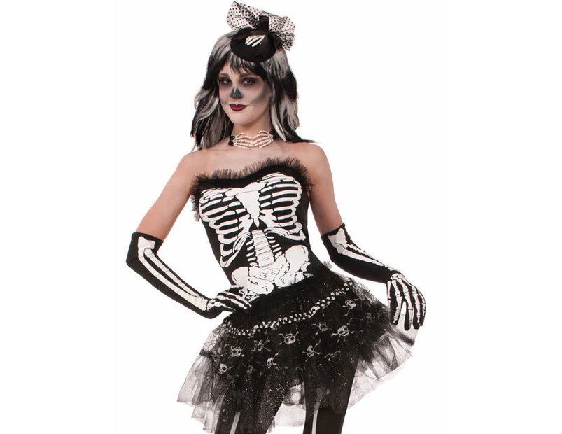 Skeleton Print Women's Halloween Costume Corset Womens