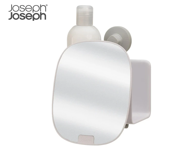 Joseph Joseph EasyStore Compact Suction Mount Shower Caddy Shelf w/Mirror White