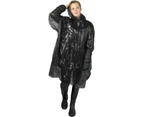 Bullet Ziva Adults Unisex Disposable Rain Poncho With Pouch (Solid Black) - PF211