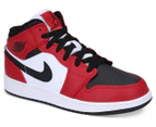 Nike Youth/Women's Air Jordan 1 Mid 'Chicago Black Toe' Sneakers - Red/White/Black