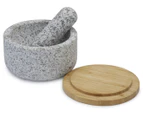 Joseph & Joseph Dash Pestle & Mortar with Bamboo Cover Lid Kitchen Tool Granite