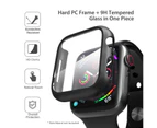 ZUSLAB Apple Watch Series 6 5 4 SE 40mm JX Hard PC Case with Tempered Glass Screen Protector - Black