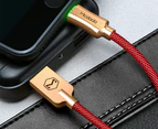 MCDODO 2.4A LED USB Cable Auto Disconnect Fast Charging cable For iPhone-Red