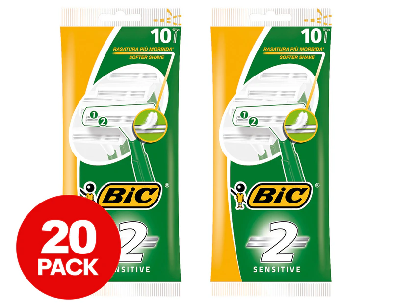 2 x BiC Twin Easy Sensitive Razors 10pk