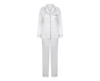 Towel City Womens Satin Long Pyjamas (White) - RW7504