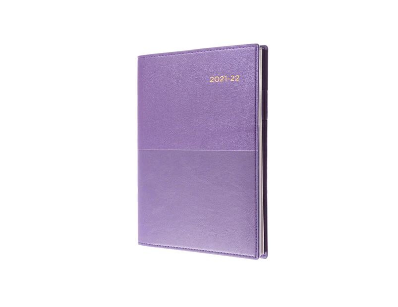 2021-2022 Financial Year Diary Collins Vanessa A4 Day to a Page Purple  FY145