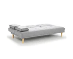 Sarantino Linen Fabric Sofa Bed Lounge - Light Grey