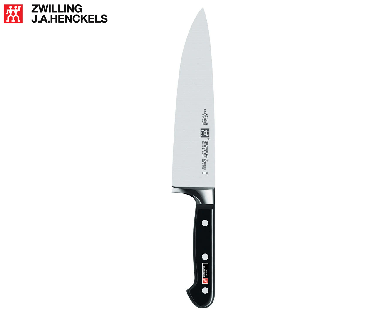 Zwilling Professional S Stainless Steel 20cm Chef's Knife Cutting Cutlery Black