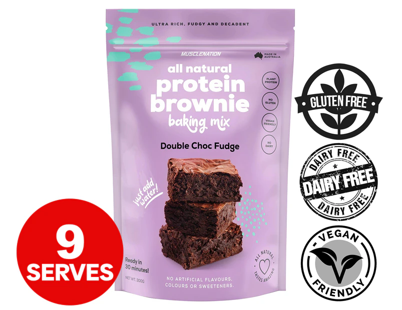 Muscle Nation All Natural Protein Brownie Baking Mix Double Choc Fudge 300g