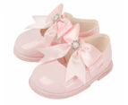 Baypods Baby Girls First Walker Diamonte Bow Shoes in Patent