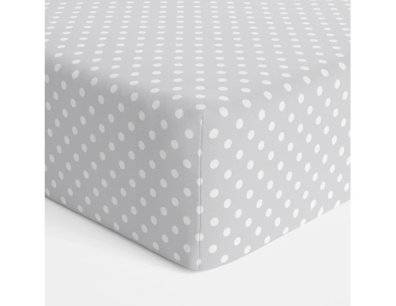 Bubba Blue Polka Dots Bassinet Jersey Fitted Sheet Grey
