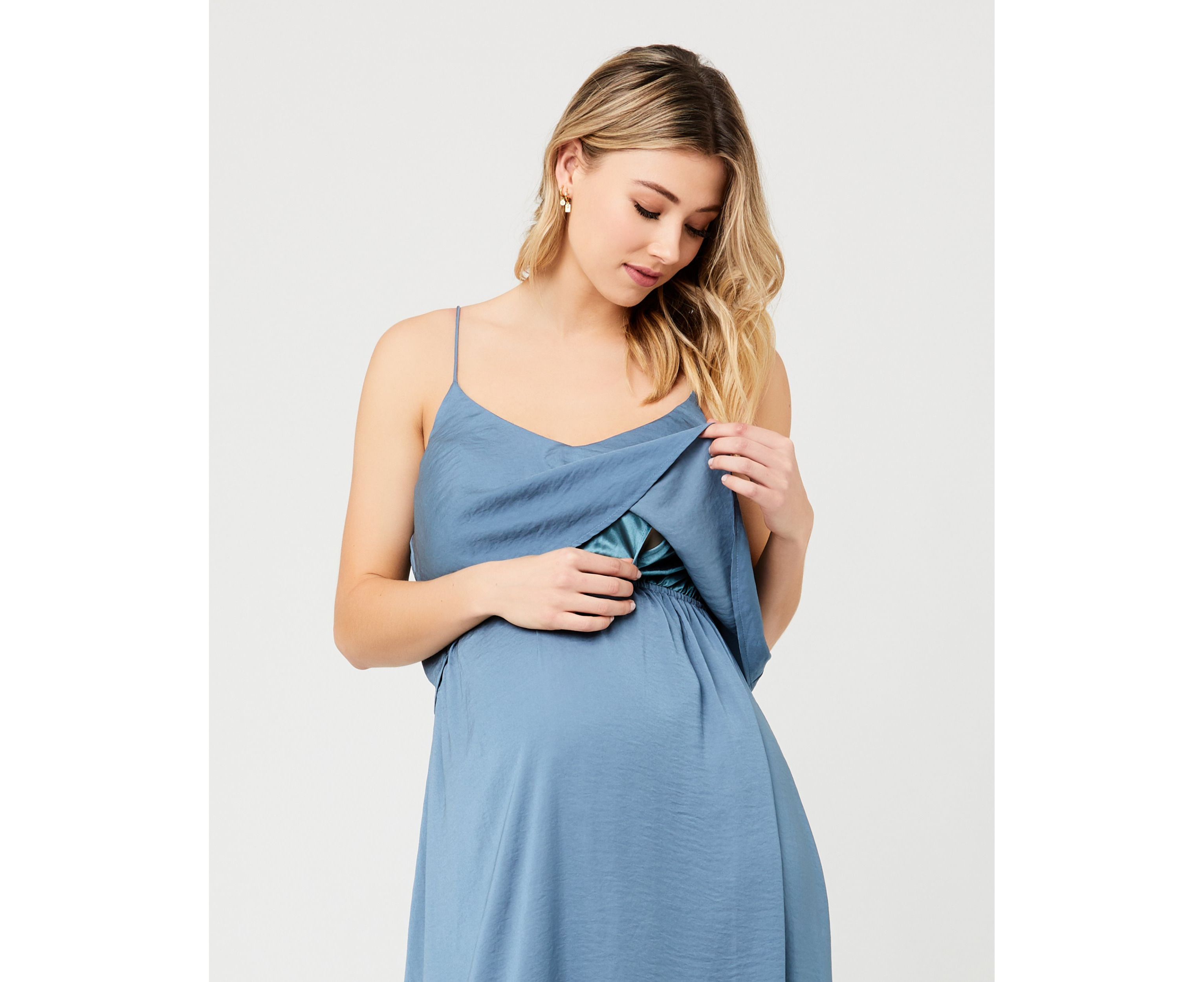 Petrol Maternity & Nursing Slip Dress, Ripe Maternity