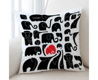 Red Spot in Black Elephants Cushion