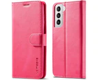 For Samsung Galaxy S21 5G Premium Leather Wallet Flip Case Cover - Classic Hot Pink