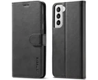 For Samsung Galaxy S21+ 5G / S21 Plus 5G Premium Leather Wallet Flip Case Cover - Classic Black