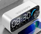 Multifunction LED Alarm Clock with bluetooth Speaker-White