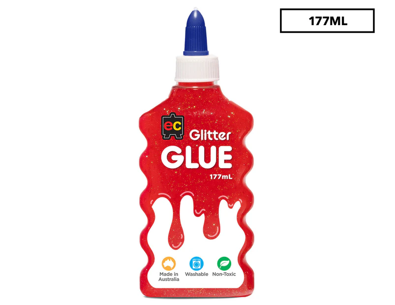 Educational Colours Glitter Glue 177mL - Red