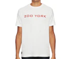 Zoo York Men's Bank Logo Tee / T-Shirt / Tshirt - White/Red