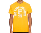 Zoo York Men's Institute Tee / T-Shirt / Tshirt - Gold/White