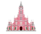 Pink Church 3D DIY Model Premium Building Blocks Micro Diamond Bricks AU STOCK