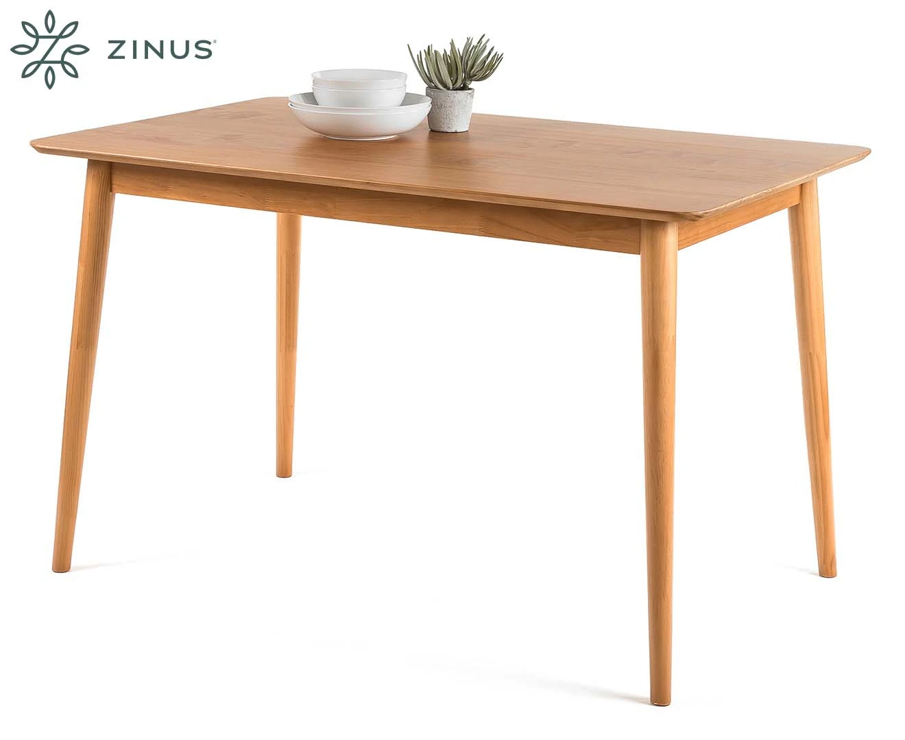 Zinus Jen Mid-Century Modern Wood Dining Table in Natural Wood Colour