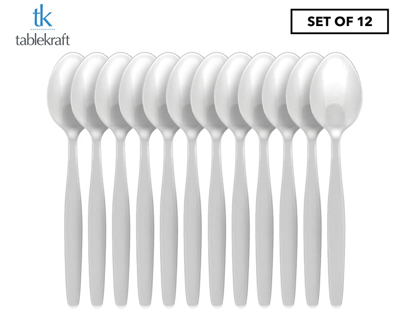 Set of 12 Tablekraft Atlantis Coffee Spoons - Silver