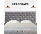 Royal Sleep King Single Bed Frame Base Mattress Fabric Wooden Piuma Grey - Grey