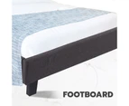 Royal Sleep Queen Bed Frame Base Mattress Platform Fabric Wooden Piuma Charcoal - Charcoal