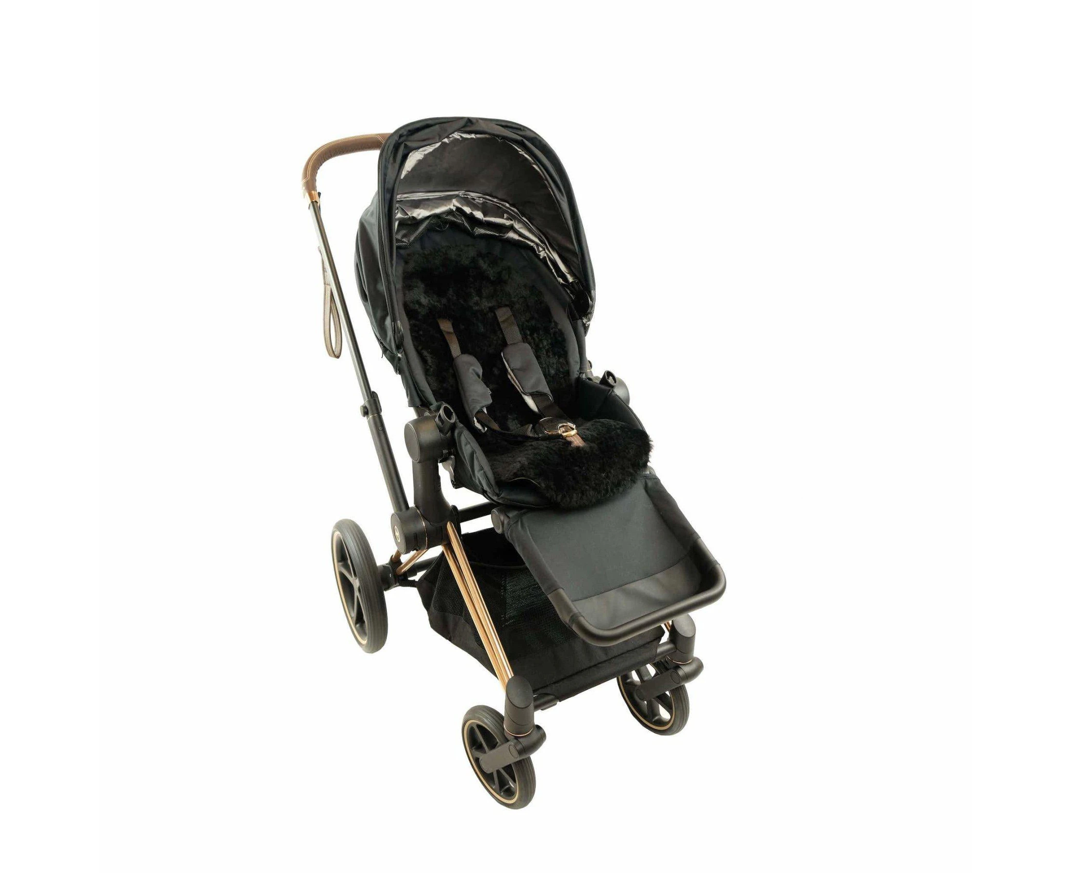 Yellow Earth Australia - Lambskin Stroller Liner - Baby - Black