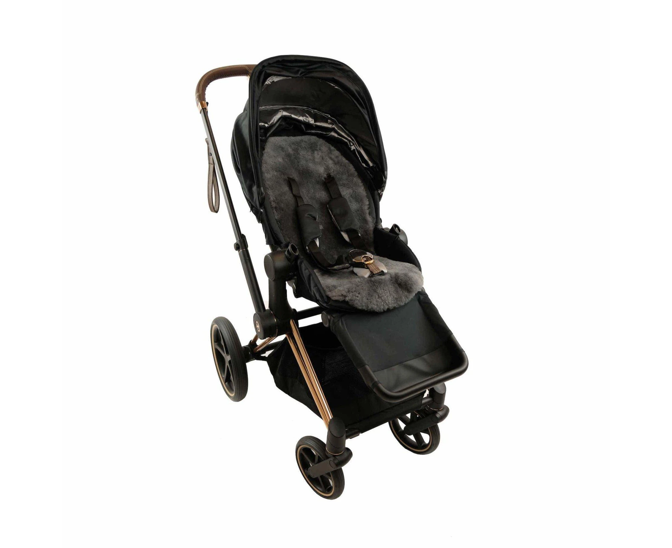 Yellow Earth Australia - Lambskin Stroller Liner - Baby - Dark Grey