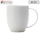 Maxwell & Williams 370mL White Basics Coupe Mug 4-Piece Set - White