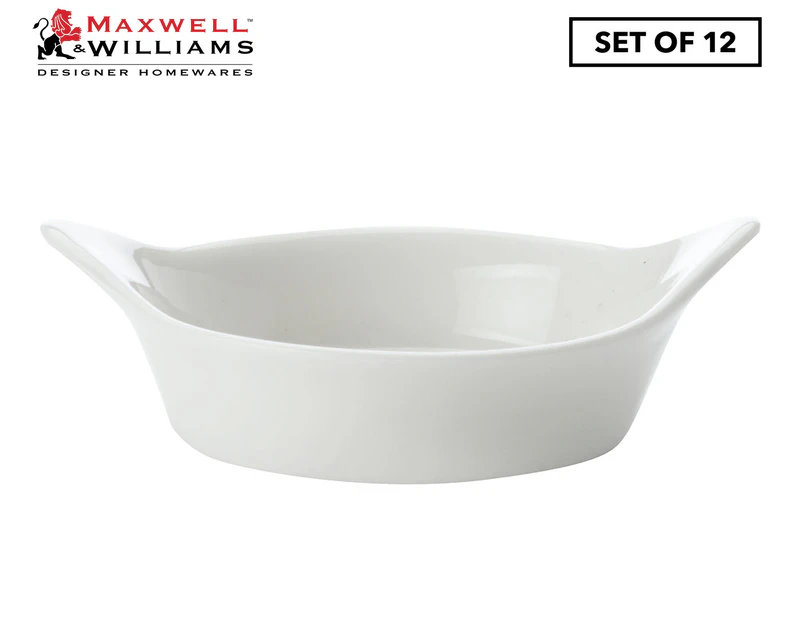 Maxwell & Williams 6cm White Basics Round Sauce Dish 12-Piece Set - White