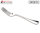 Set of 12 Maxwell & Williams Madison Table Fork - Silver