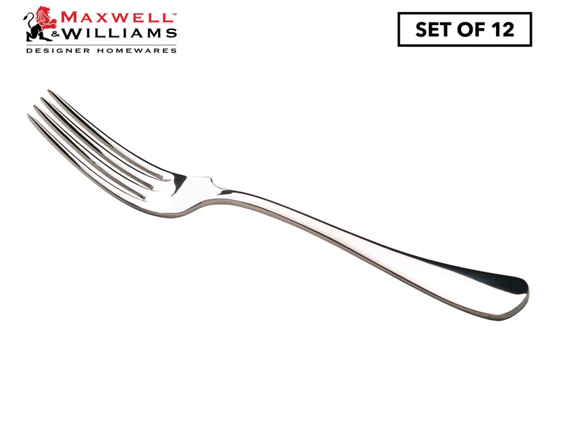 Set of 12 Maxwell & Williams Madison Table Fork - Silver
