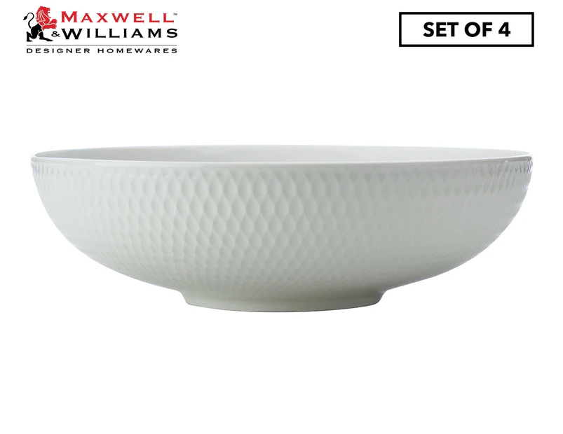 Maxwell & Williams 25cm White Basics Round Serving Bowl 4-Piece Set - White