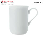 Set of 4 Maxwell & Williams 340mL Cashmere Regent Mugs - White