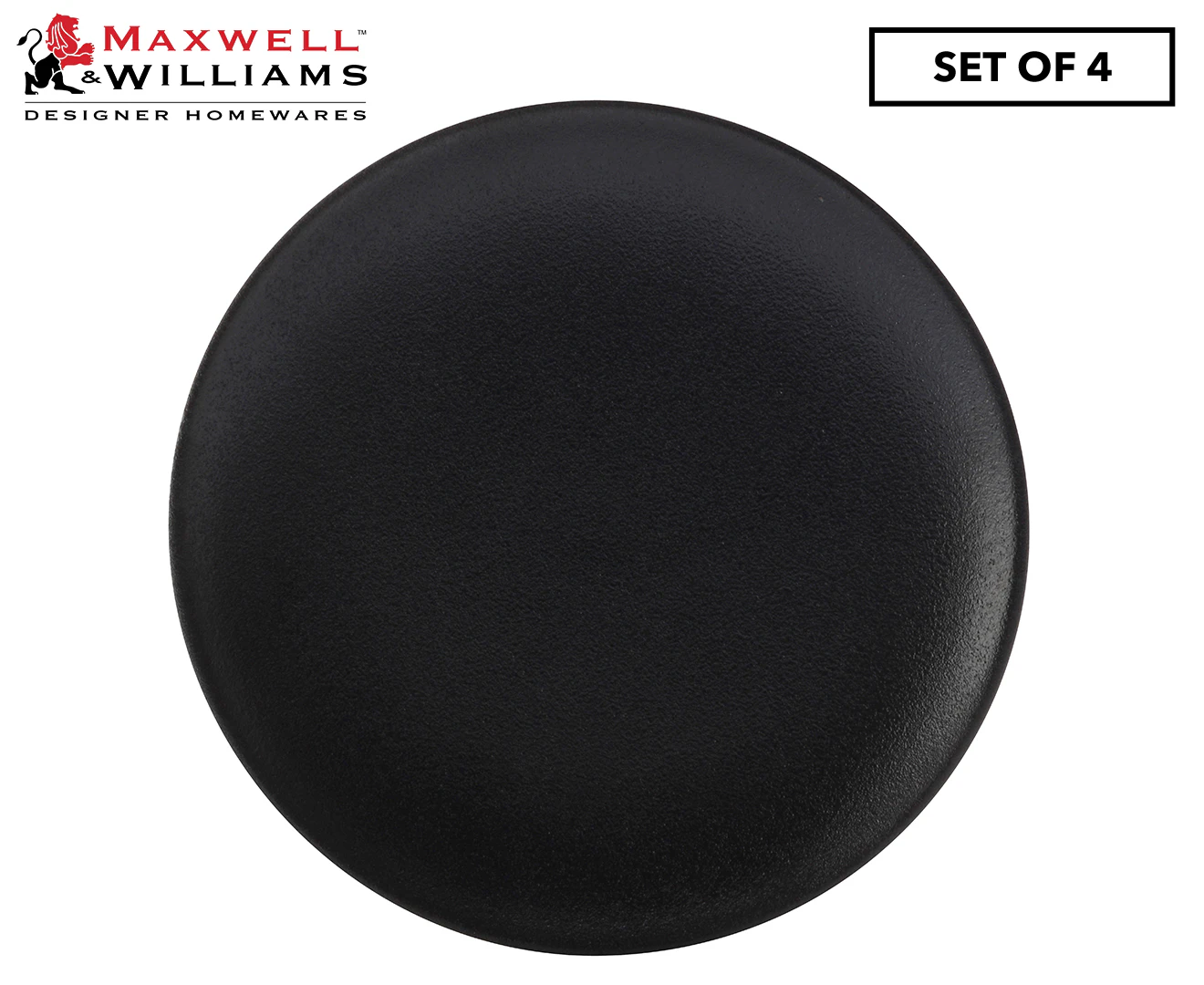 Set of 4 Maxwell & Williams 27.5cm Caviar Coupe Plates - Black