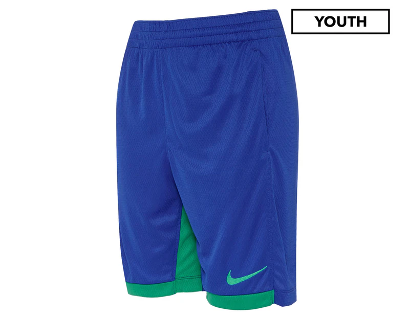 Nike Boys' Dry Trophy Shorts - Royal Blue/Star Green