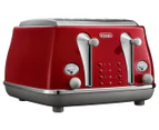 DéLonghi Icona Capitals 4-Slice Toaster - Red CTOC4003R