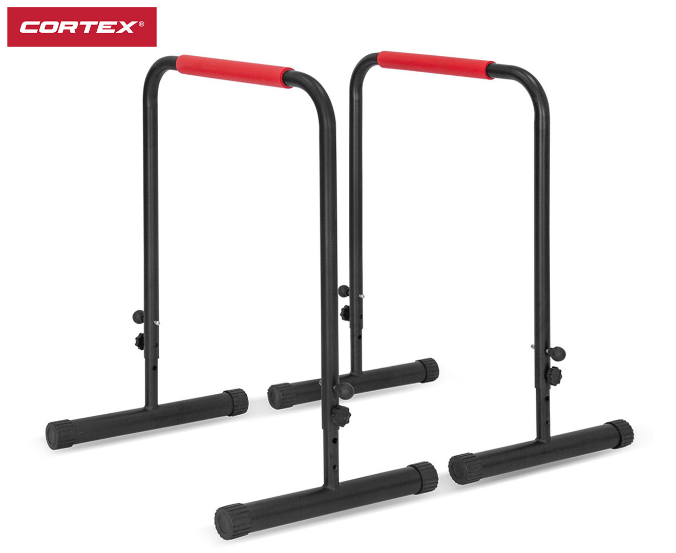 Cortex Women s 2 Piece Adjustable Parallel Bar Set Black Red M