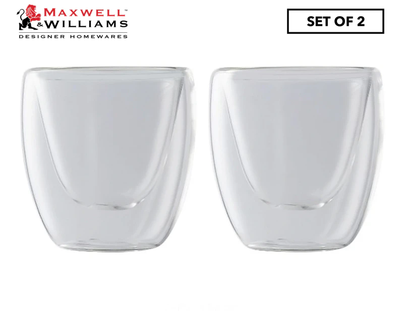 Set of 2 Maxwell & Williams 80mL Blend Double Wall Espresso Cups