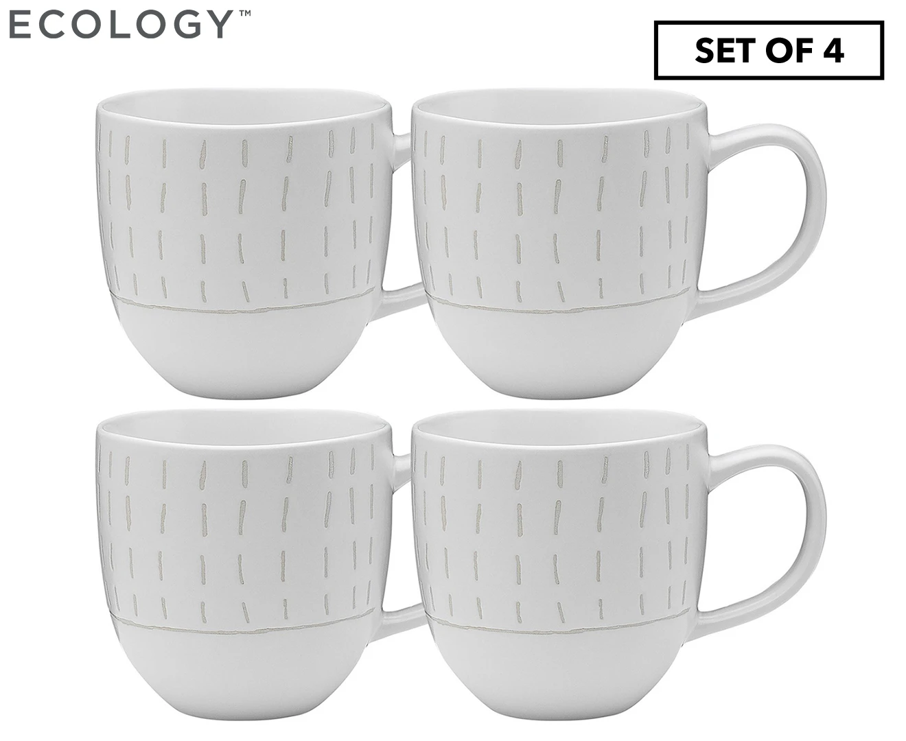 4 x Ecology 340mL Dwell Mugs - Dash