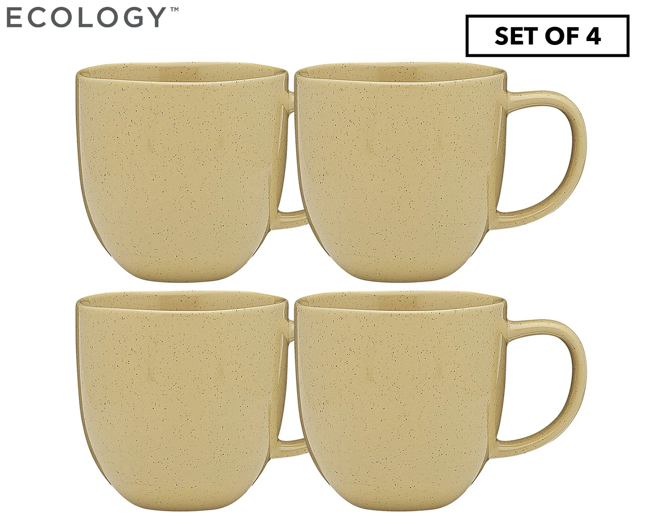 4 x Ecology 340mL Dwell Mugs - Butter