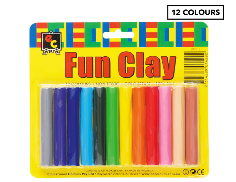 Educational Colours Fun Modelling Clay 12pk