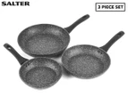 Salter 3-Piece Megastone Frypan Set - Grey/Silver