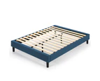 Zinus Curtis Bed Base Upholstered Bed Frame Navy Fabric (Single  Size)